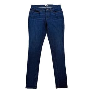 Eileen Fisher Skinny Leg Organic Cotton Blend Jeans Size 10 Dark Wash Solid Jean